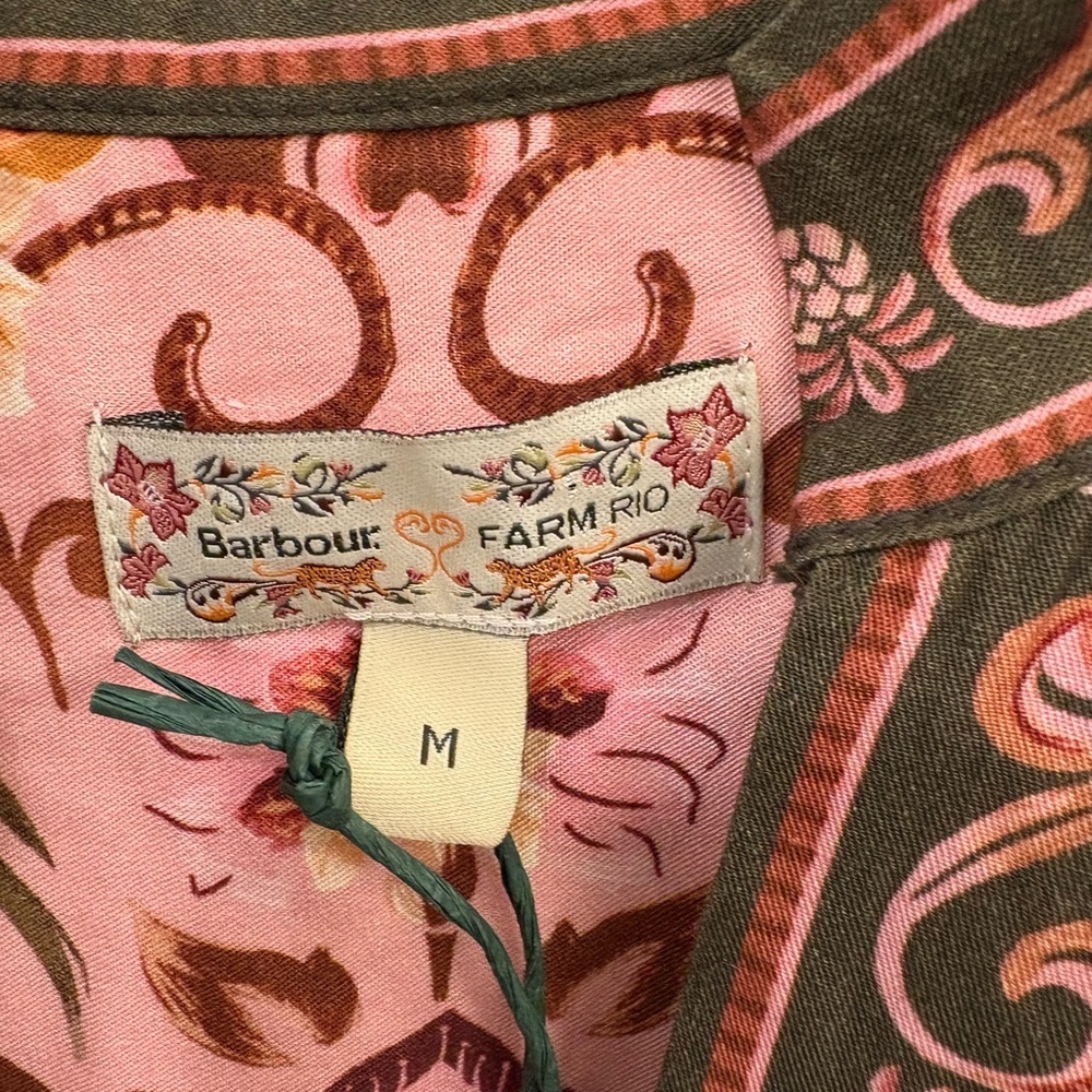 Farm Rio x Barbour Alice Floral Leopard Maxi Dress Size Medium - Picture 4 of 16